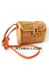 Mini wallet ata rattan handwoven bag with ribbon clip